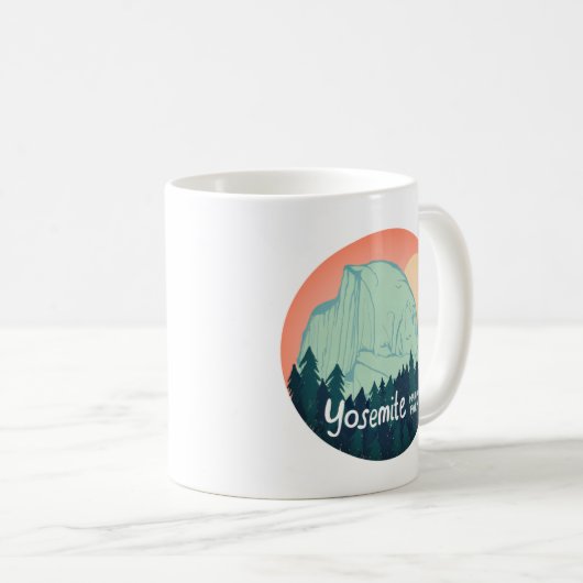 Yosemite National Park Halb Dome Sunset Aquamarin Kaffeetasse (VorderseiteRechts)