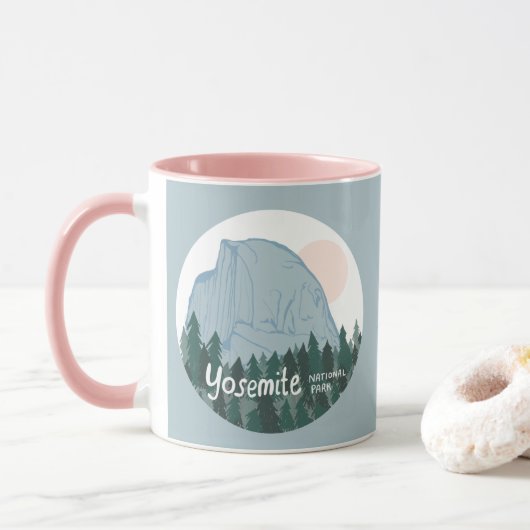 Yosemite National Park Half Dome Blue Tasse (Mit Donut)
