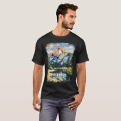 Yosemite National Park Half Dome Colorful Painting T-Shirt (Vorne ganz)