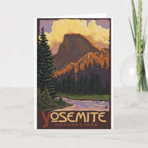 Yosemite National Park - Half Dome - Vintage Karte