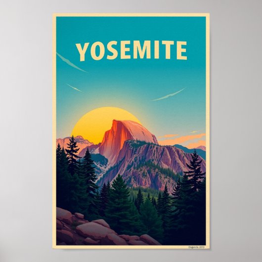 Yosemite National Park Half Dome Vintage Poster (Vorne)