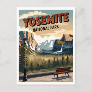 Yosemite National Park im Vintage-Stil Postkarte