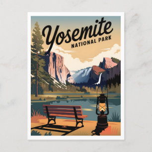 Yosemite National Park im Vintage-Stil Postkarte