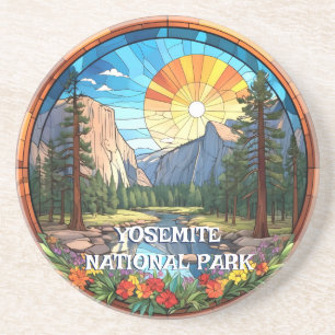 Yosemite National Park Imitate Festgeballtes Glasm Getränkeuntersetzer