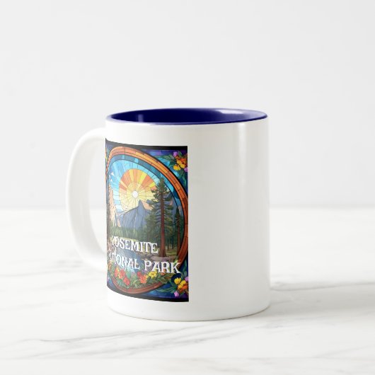 Yosemite National Park Imitate Festgeballtes Glasm Zweifarbige Tasse (Vorderseite Links)