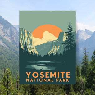 Yosemite National Park, Kalifornien Reise Vintage Postkarte