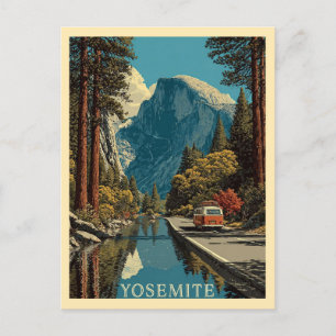 Yosemite National Park Kalifornien Vintage Reise Postkarte