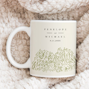 Yosemite National Park Line Art Hochzeit Kaffeetasse
