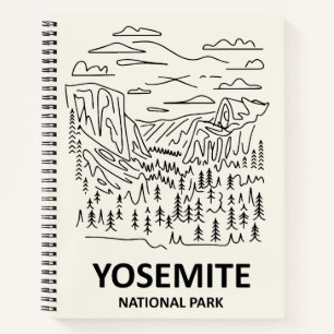 Yosemite National Park Linienkunst Notizblock