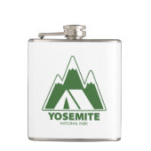 Yosemite National Park Mountains Camping Flachmann (Vorderseite)