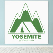 Yosemite National Park Mountains Camping Leinwanddruck (Insitu (Holzboden))