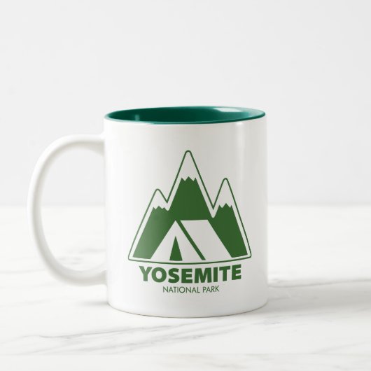 Yosemite National Park Mountains Camping Zweifarbige Tasse (Links)