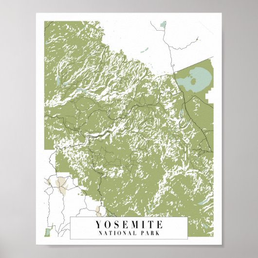 Yosemite National Park Retro Street Karte Poster (Vorne)