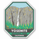 Yosemite National Park Ribbon Falls California Aufkleber<br><div class="desc">Yosemite Vektorgrafik Design. Der Park ist berühmt für seine riesigen,  alten Sequoia-Bäume und für Tunnel View,  die ikonische Aussicht auf den Turm Bridalveil Fall und die Granitfelsen von El Capitan und Half Dome.</div>