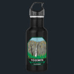 Yosemite National Park Ribbon Falls California Edelstahlflasche<br><div class="desc">Yosemite Vektorgrafik Design. Der Park ist berühmt für seine riesigen,  alten Sequoia-Bäume und für Tunnel View,  die ikonische Aussicht auf den Turm Bridalveil Fall und die Granitfelsen von El Capitan und Half Dome.</div>
