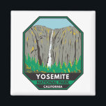 Yosemite National Park Ribbon Falls California Magnet<br><div class="desc">Yosemite Vektorgrafik Design. Der Park ist berühmt für seine riesigen,  alten Sequoia-Bäume und für Tunnel View,  die ikonische Aussicht auf den Turm Bridalveil Fall und die Granitfelsen von El Capitan und Half Dome.</div>