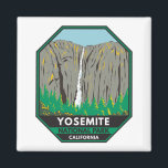 Yosemite National Park Ribbon Falls California Magnet<br><div class="desc">Yosemite Vektorgrafik Design. Der Park ist berühmt für seine riesigen,  alten Sequoia-Bäume und für Tunnel View,  die ikonische Aussicht auf den Turm Bridalveil Fall und die Granitfelsen von El Capitan und Half Dome.</div>
