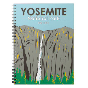 Yosemite National Park Ribbon Falls California Notizblock