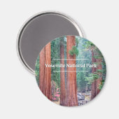 Yosemite National Park Round Magnet (Vorderseite/Rückseite)