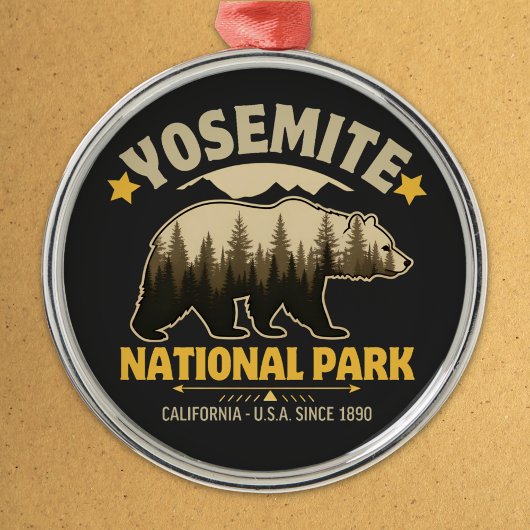Yosemite National Park Rustic Bear Ornament Aus Metall