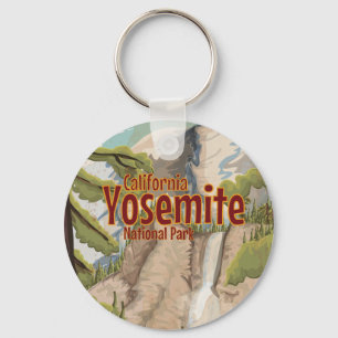 Yosemite National Park Travel Poster Schlüsselanhänger