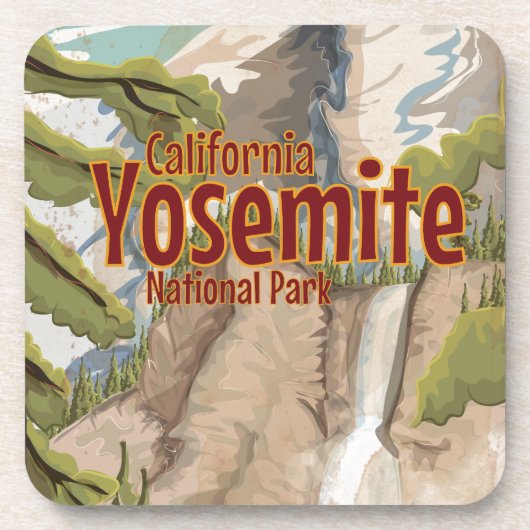 Yosemite National Park Travel Poster Untersetzer (Vorderseite)
