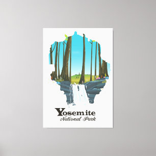 Yosemite National Park USA Map Leinwanddruck