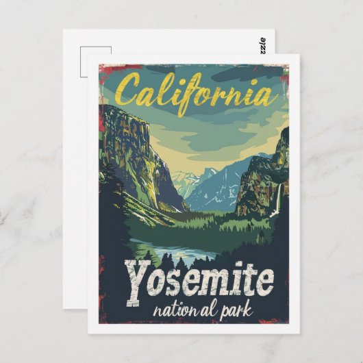 Yosemite National Park USA Vintage Travel Place Postkarte (Vorne/Hinten)