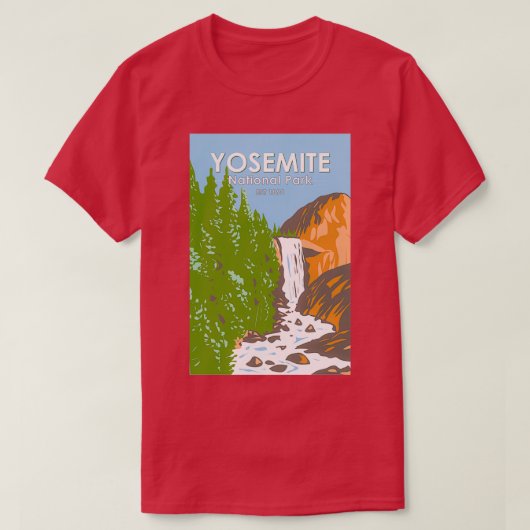 Yosemite National Park Vernal Fall California Vint T-Shirt (Design vorne)