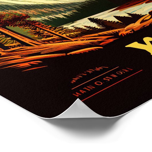 Yosemite National Park Viintage Square Poster (Ecke)