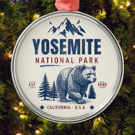 Yosemite National Park Vintage Bear T-Shirt Ornament Aus Metall