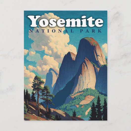 Yosemite National Park Vintage Postkarte (Vorderseite)