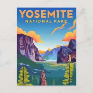 Yosemite National Park Vintage Postkarte