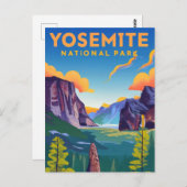 Yosemite National Park Vintage Postkarte (Vorne/Hinten)