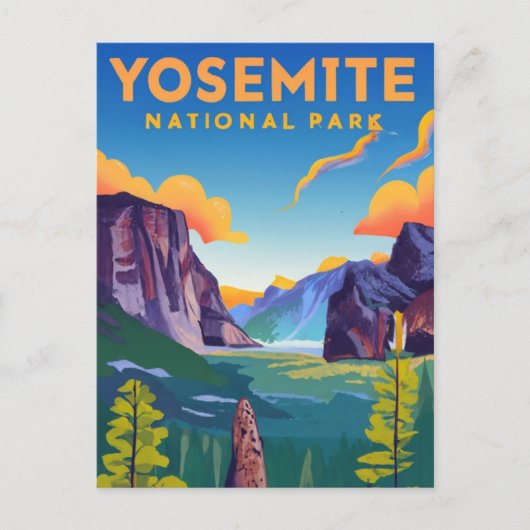 Yosemite National Park Vintage Postkarte (Vorderseite)