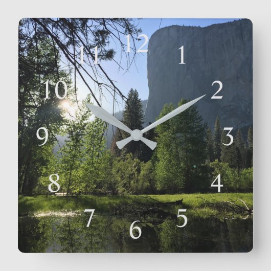 Yosemite National Park Wall Clock Quadratische Wanduhr (Vorderseite)
