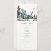 Yosemite National Park Watercolor Wedding Program Einladung (Vorderseite)