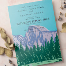 Yosemite National Park Wedding Invitation Retro