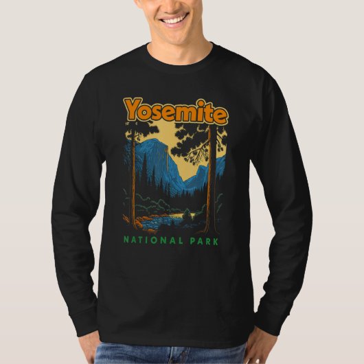 Yosemite National Park Yosemite Valley Retro 80s T-Shirt (Vorderseite)
