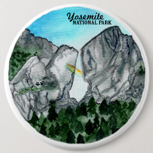 Yosemite Nationalpark Aquarell Button
