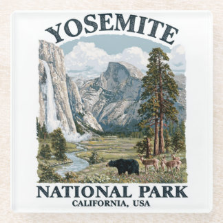 Yosemite-Nationalpark-Aquarell Glasuntersetzer