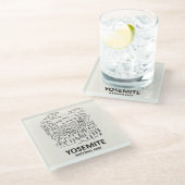 Yosemite Nationalpark Art Glasuntersetzer (Schrägansicht)