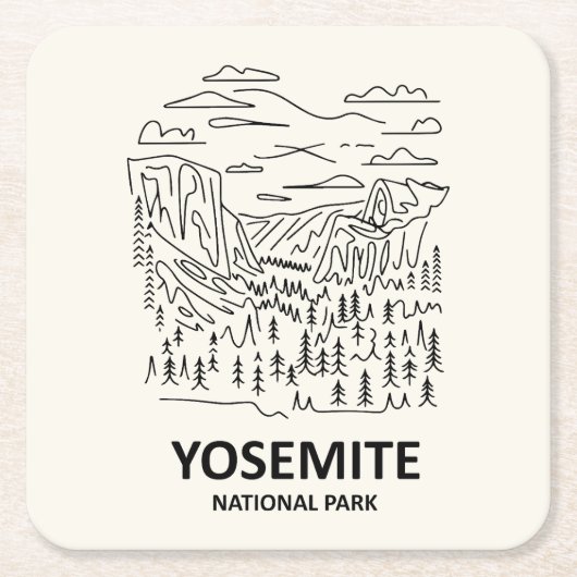Yosemite Nationalpark Art Rechteckiger Pappuntersetzer (Vorderseite)
