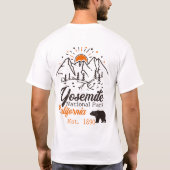 Yosemite Nationalpark Bären Minimalistischer Berg T-Shirt (Rückseite)