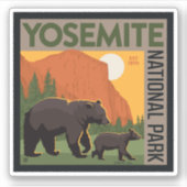 Yosemite-Nationalpark | Bärenfamilie Aufkleber (Vorderseite)