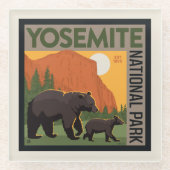 Yosemite-Nationalpark | Bärenfamilie Glasuntersetzer (Vorderseite)