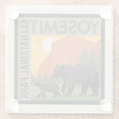 Yosemite-Nationalpark | Bärenfamilie Glasuntersetzer (Rückseite)