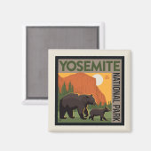 Yosemite-Nationalpark | Bärenfamilie Magnet (Vorderseite/Rückseite)