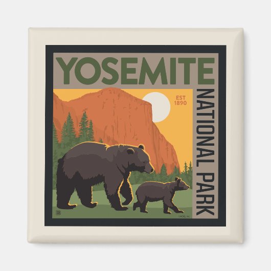 Yosemite-Nationalpark | Bärenfamilie Magnet (Vorne)