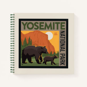Yosemite-Nationalpark Bärenfamilie Notizblock